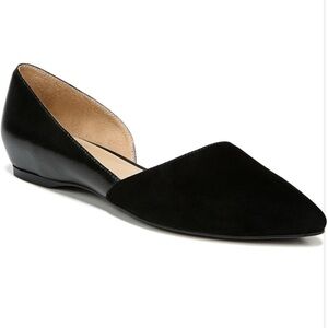 Naturalizer Samantha Loafer Leather & Suede Pointed Toe Slip-On Flat Shoes